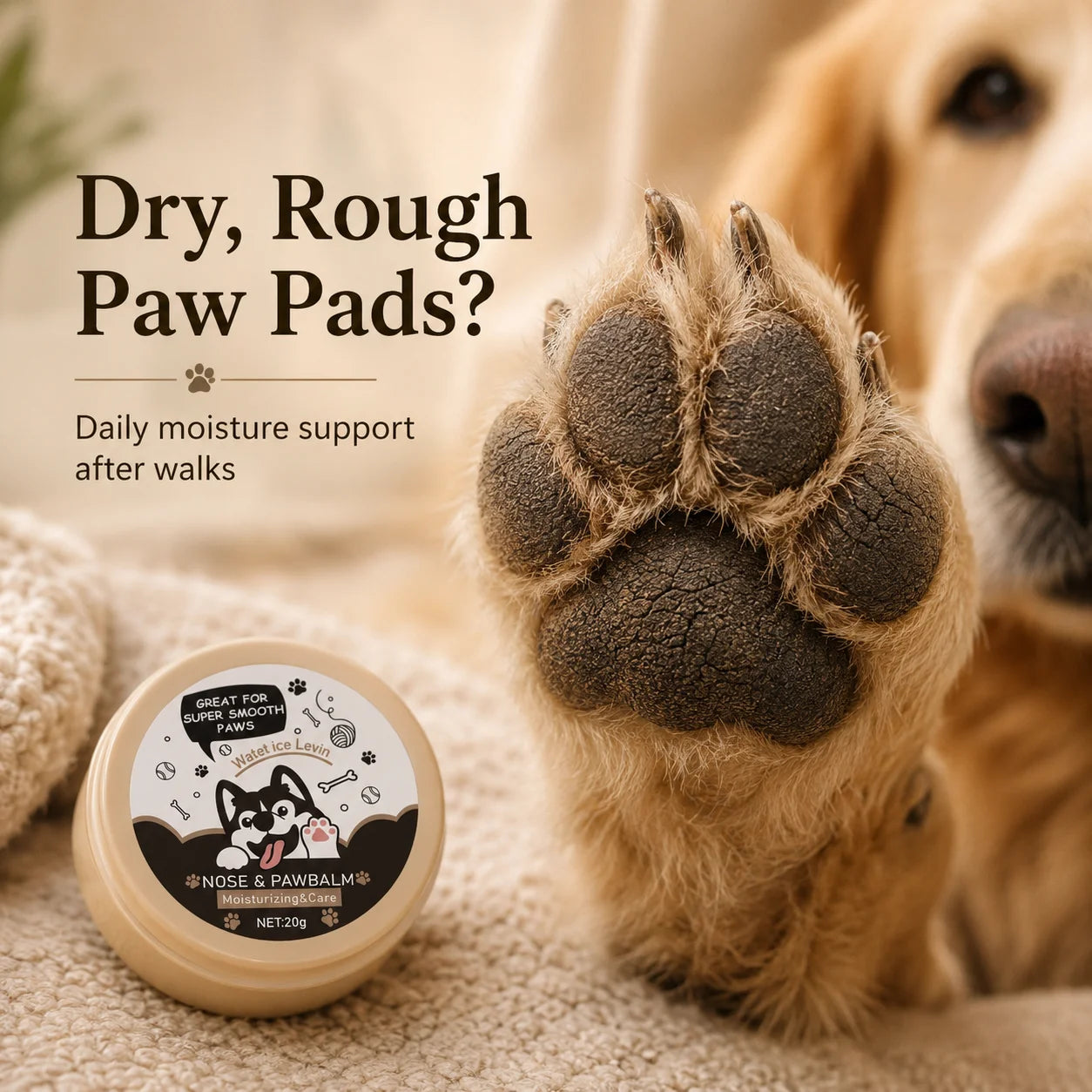 Dog Paw Balm for Dry & Cracked Paws