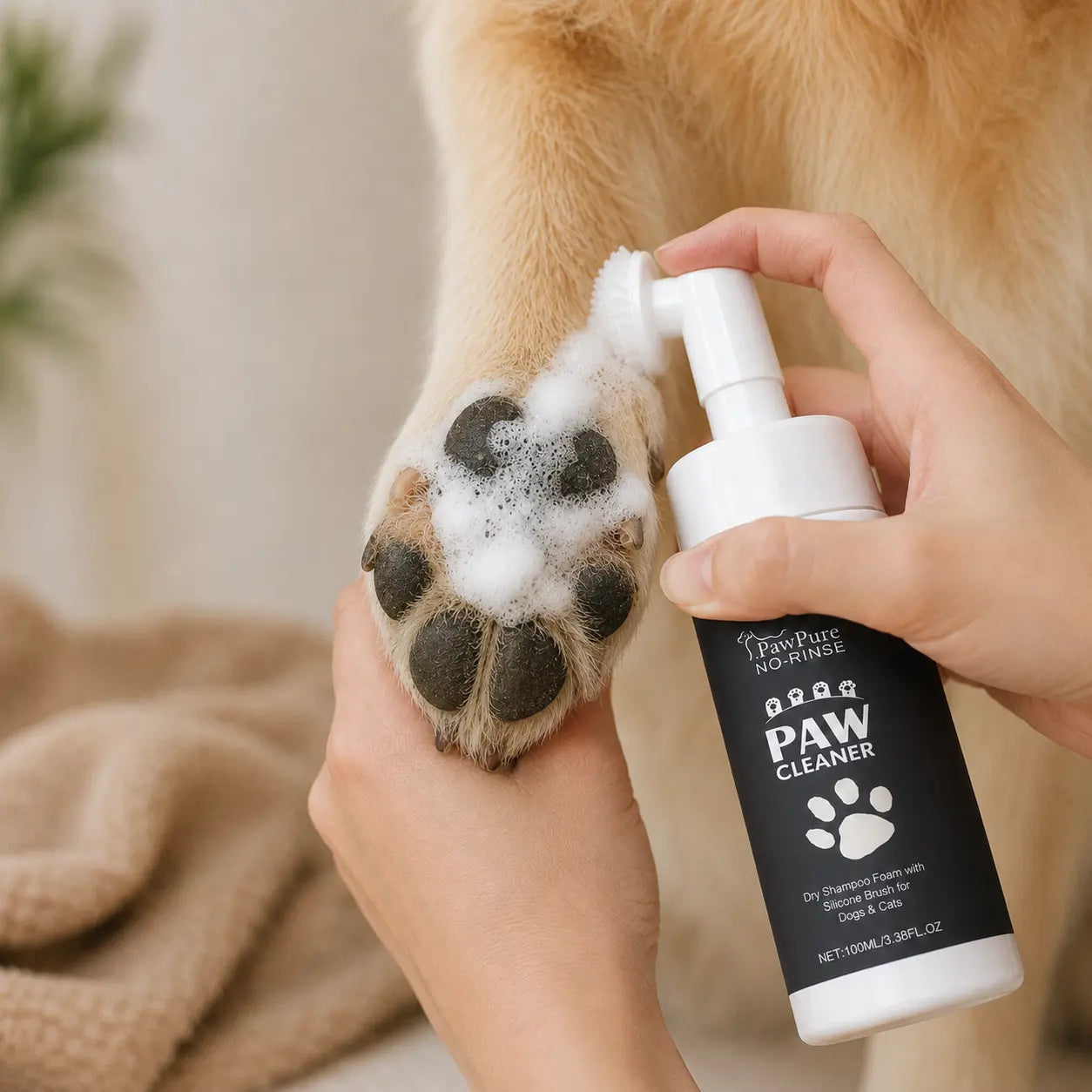 PawMelle Waterless Dog Paw Cleaner Foam